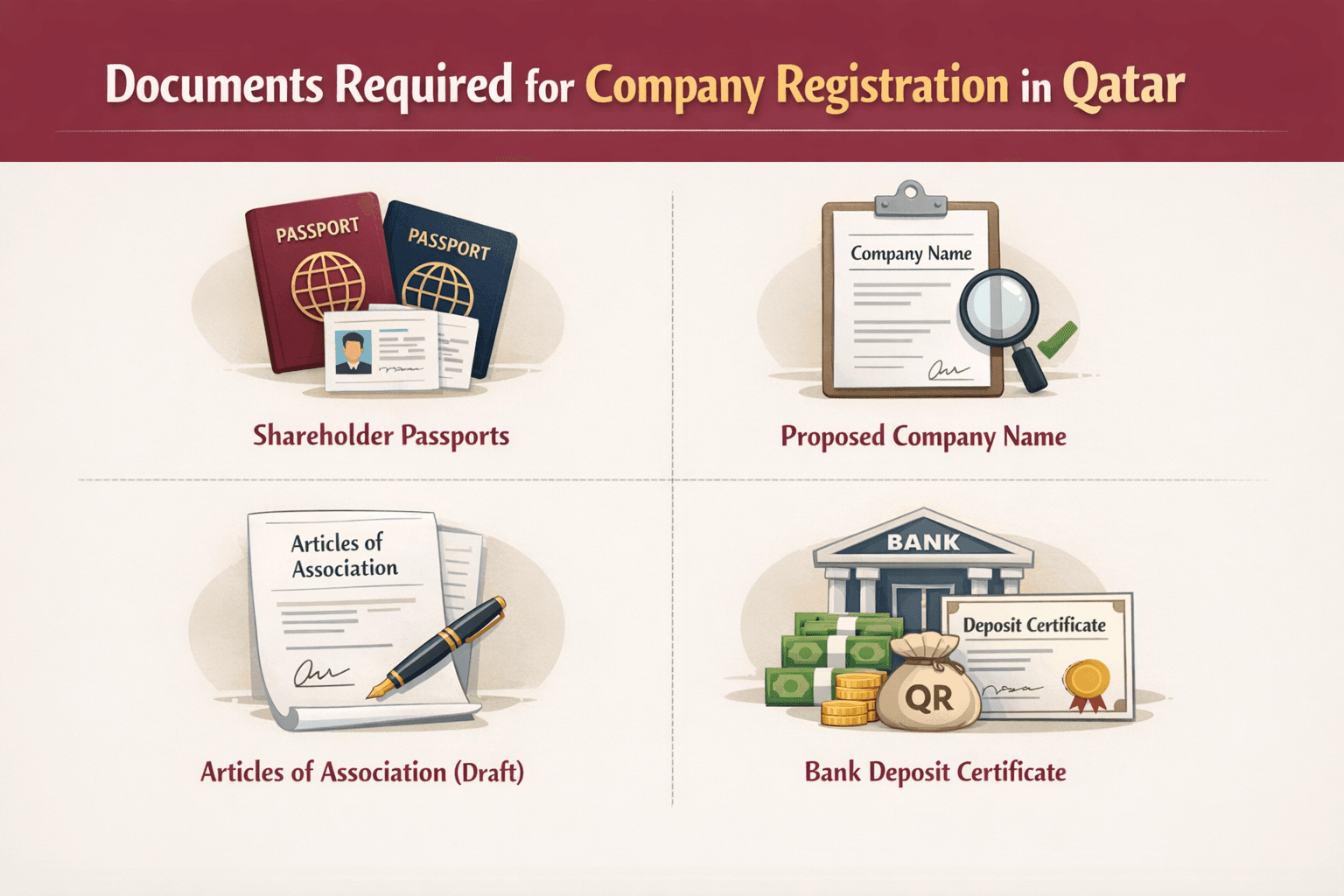 Documents Required for Company Registration in Qatar