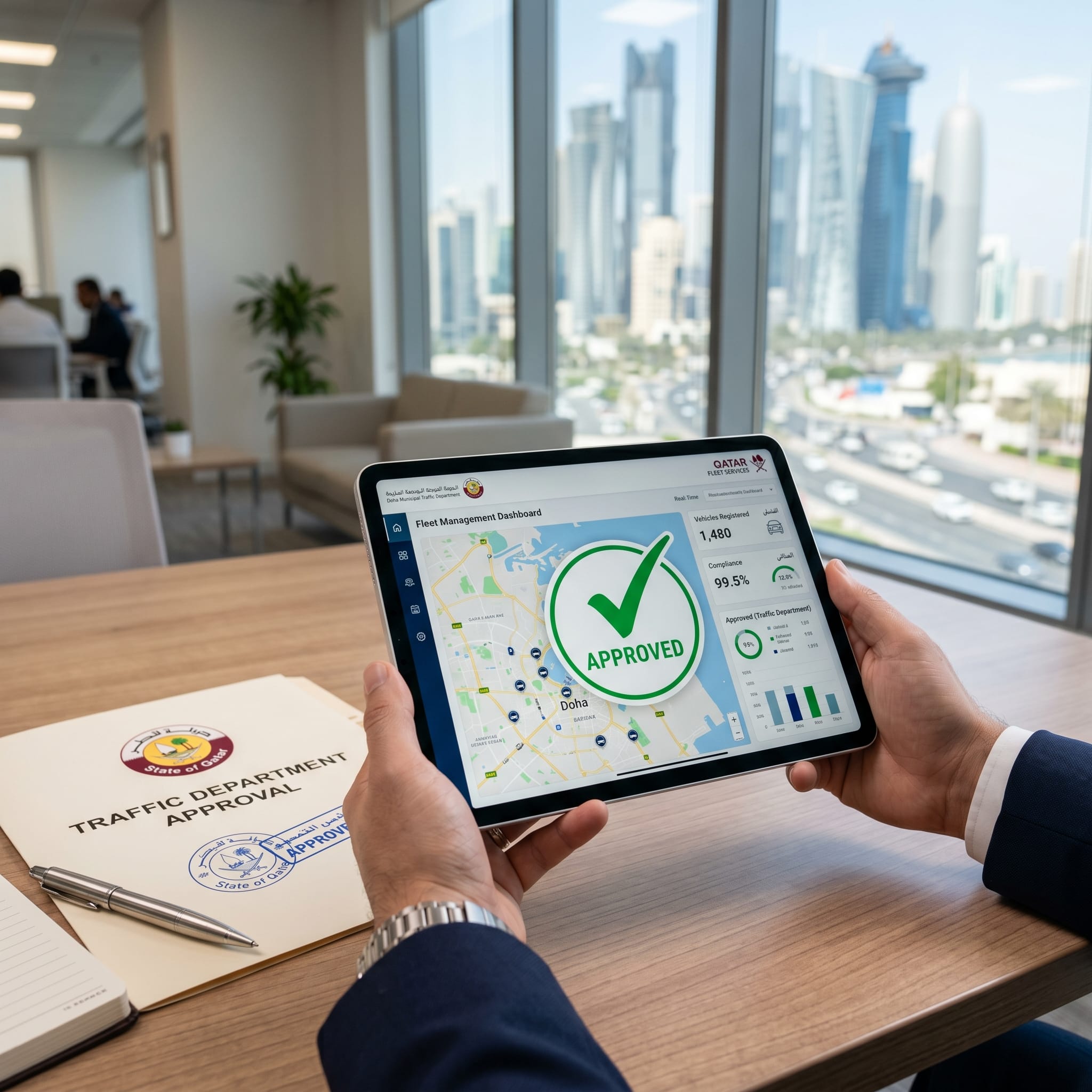 Brandex Global PRO expert verifying Traffic Department Approvals in Qatar
