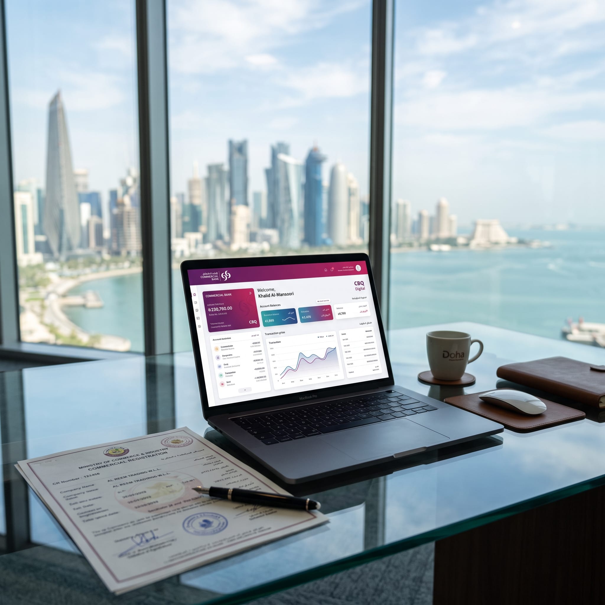 Corporate banking and company formation documents for AMA Systems and Solutions setup in Qatar by Brandex Global.